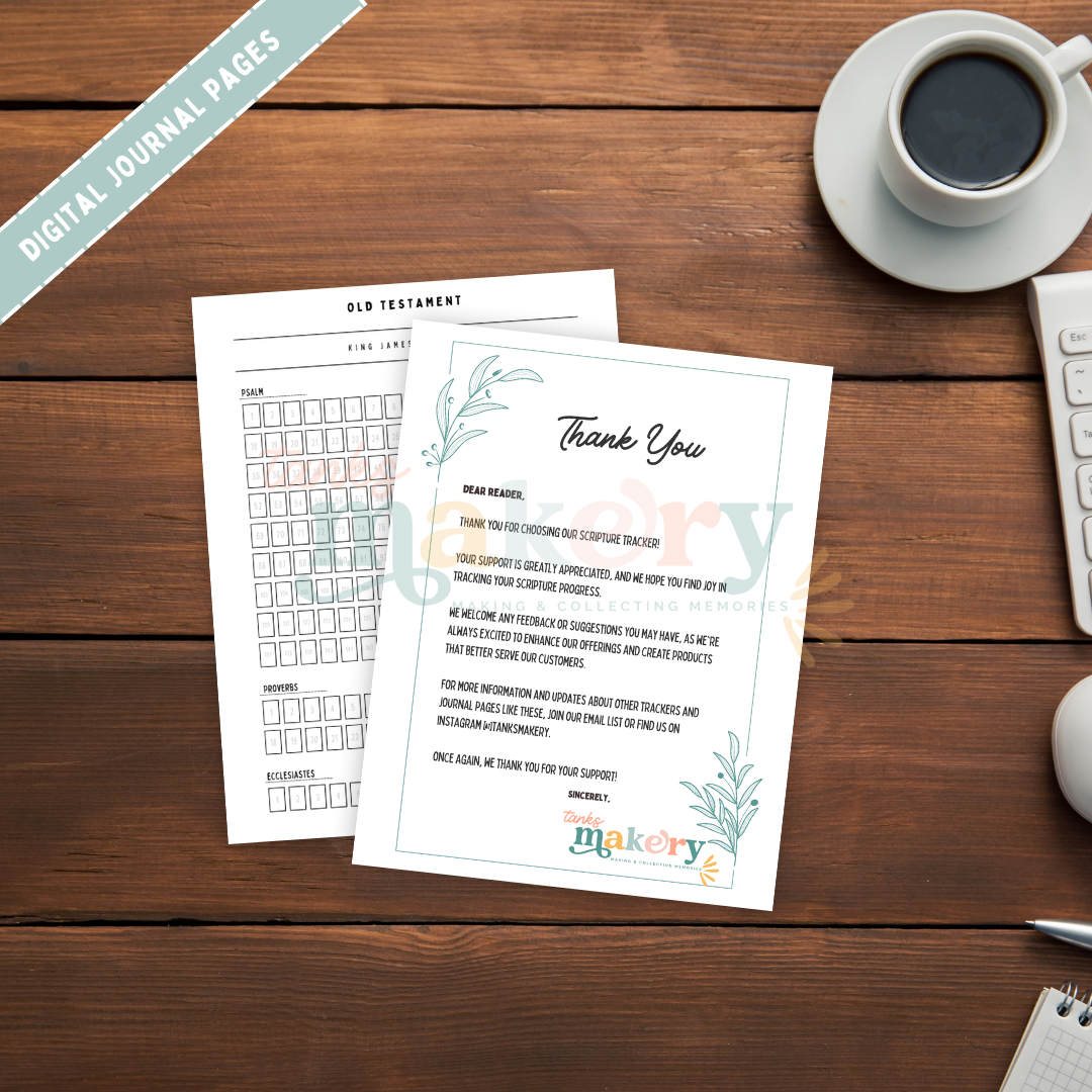 A5 King James Version Scripture Tracker (DIGITAL FILES ONLY)