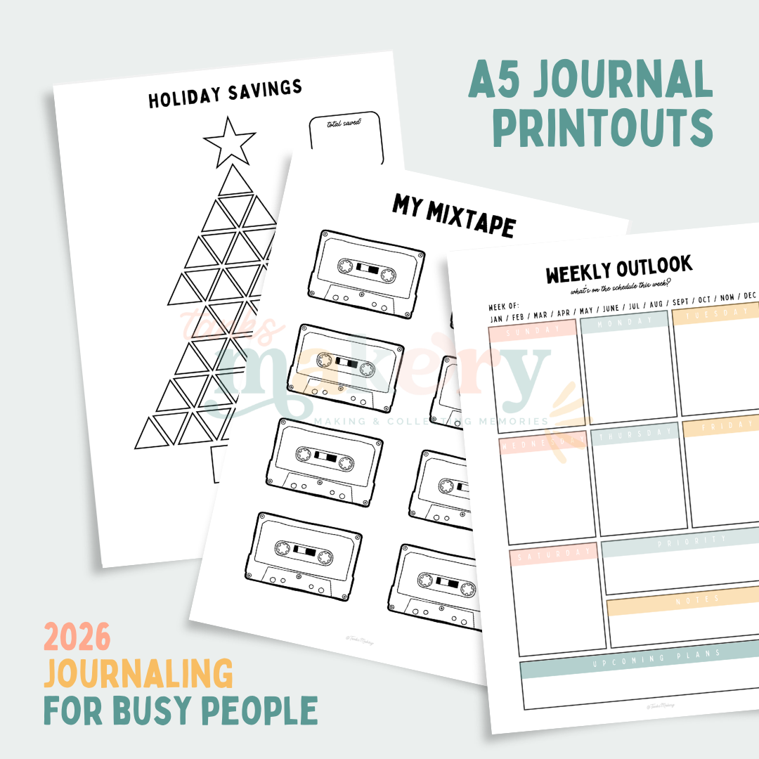A5 2026 Journal Pages & Trackers (DIGITAL FILES ONLY)