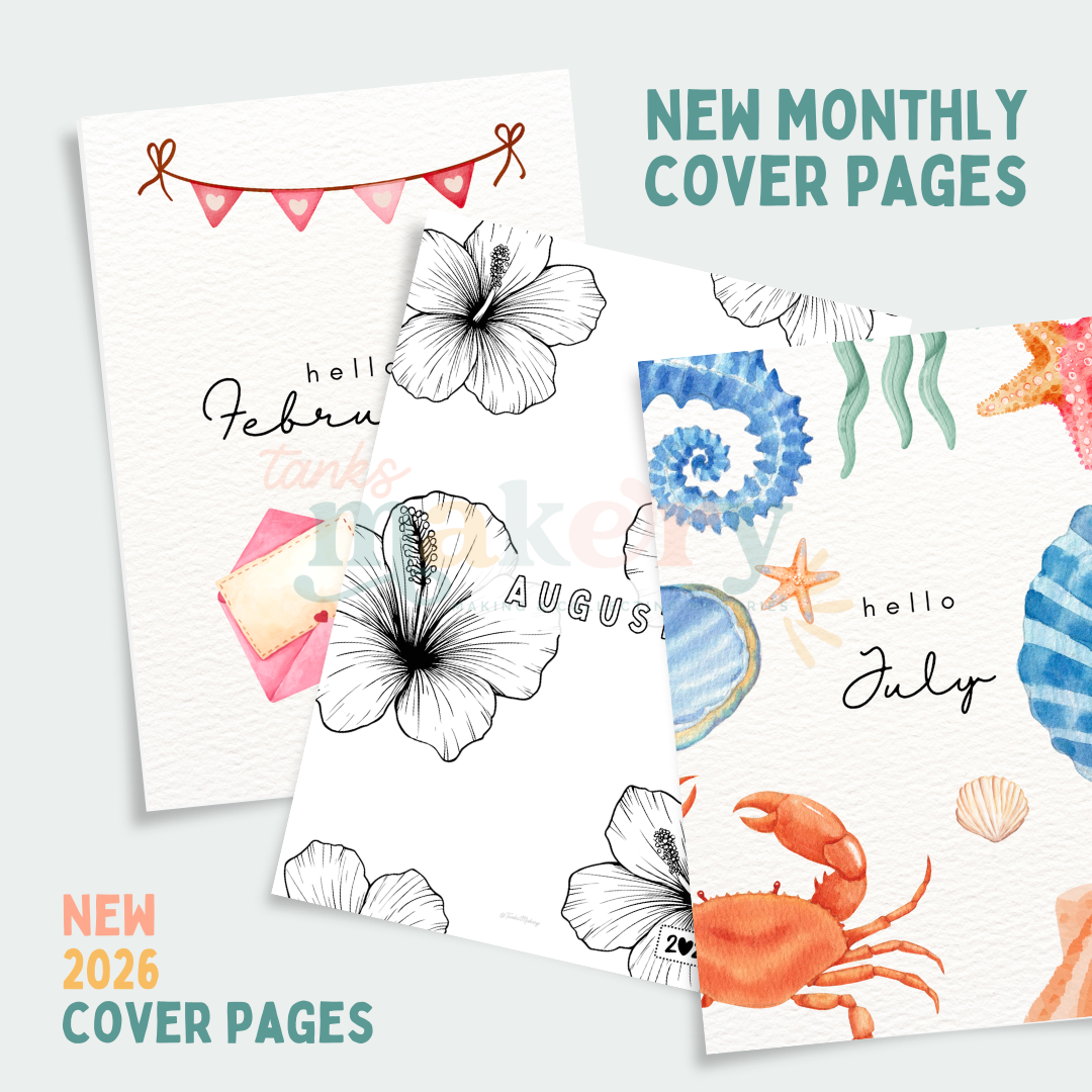 A5 2026 Journal Pages & Trackers (DIGITAL FILES ONLY)